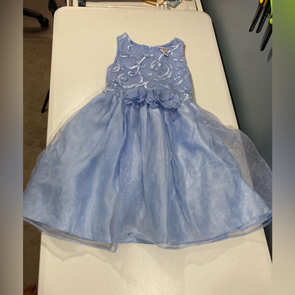 Emily West girls size 10 blue formal dress.